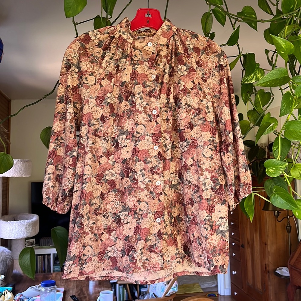 Floral button down blouse